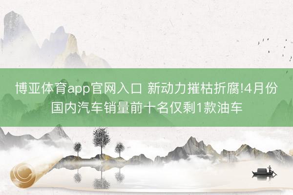 博亚体育app官网入口 新动力摧枯折腐!4月份国内汽车销量前十名仅剩1款油车