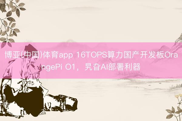 博亚(中国)体育app 16TOPS算力国产开发板OrangePi O1，旯旮AI部署利器