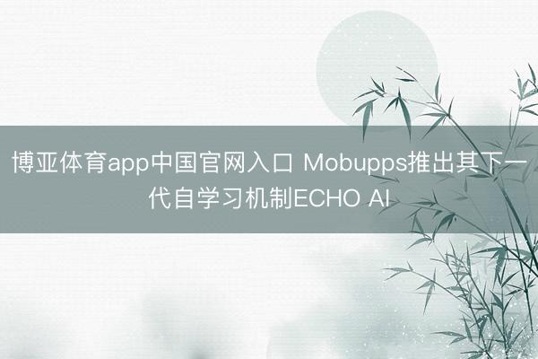 博亚体育app中国官网入口 Mobupps推出其下一代自学习机制ECHO AI