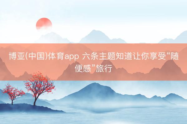 博亚(中国)体育app 六条主题知道让你享受“随便感”旅行