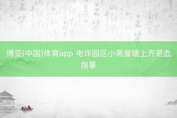 博亚(中国)体育app 电诈园区小黑屋墙上齐是血指摹