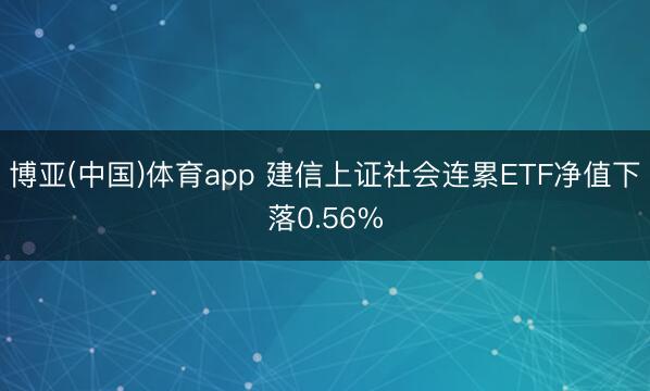 博亚(中国)体育app 建信上证社会连累ETF净值下落0.56%