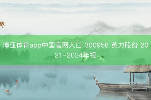 博亚体育app中国官网入口 300956 英力股份 2021-2024年报