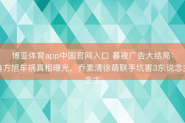 博亚体育app中国官网入口 暮夜广告大结局：冉方旭车祸真相曝光，乔素清徐萌联手坑害3东说念主