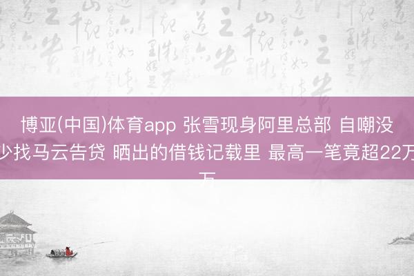 博亚(中国)体育app 张雪现身阿里总部 自嘲没少找马云告贷 晒出的借钱记载里 最高一笔竟超22万