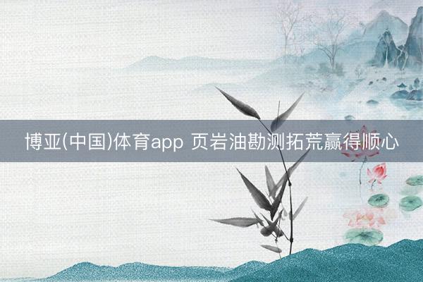 博亚(中国)体育app 页岩油勘测拓荒赢得顺心